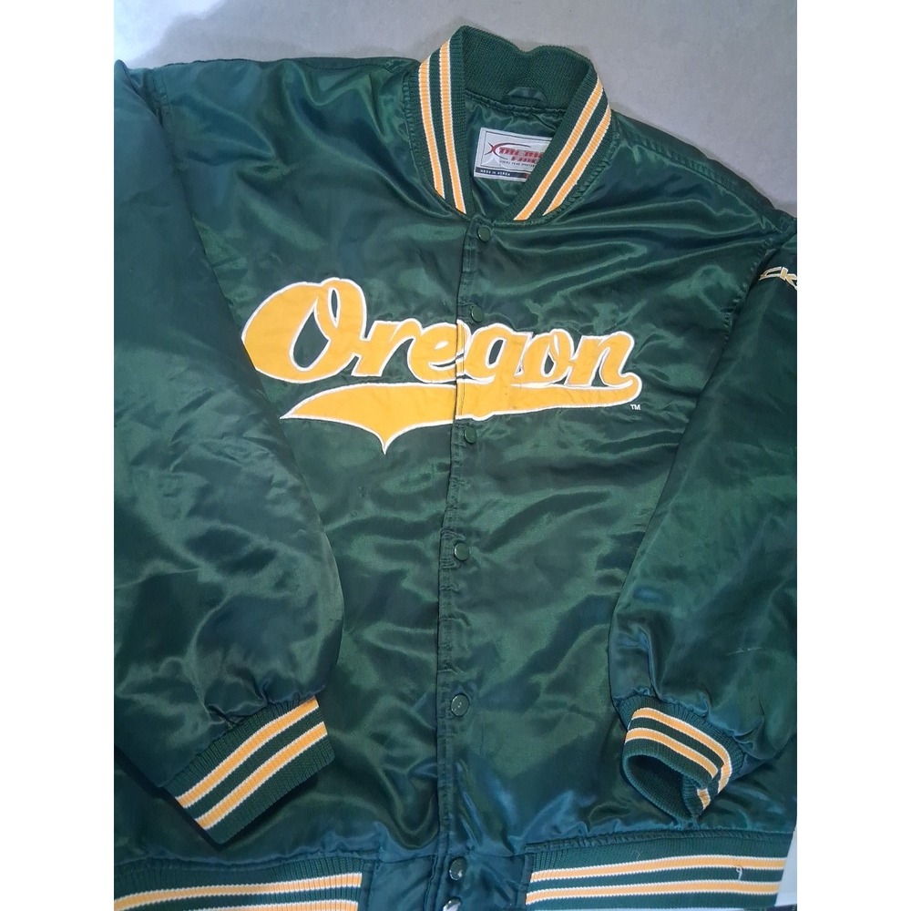 Vintage Oregon Ducks Jacket Mens XL Green Button Up Xtreme Fanz XL